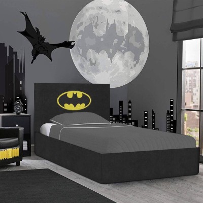 Cama Tapizada Juvenil Batman Bordada + Colchón Opc.