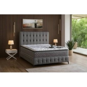 Cama Estofada Pandora c/ Estrado e Sistema Elevatório Inc. + Colchão Opc.