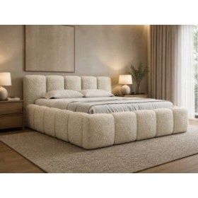 Cama Estofada Giordana c/ Estrado + Sistema Elevatório Inc. + Colchão Opc.