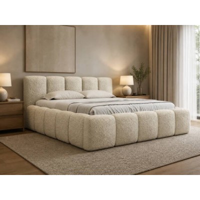 Cama Estofada Giordana c/ Estrado + Sistema Elevatório Inc. + Colchão Opc.