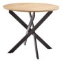 Mesa de Jantar Fixa Redonda Carvalho c/ Pernas Pretas Bolton (90x75cm)